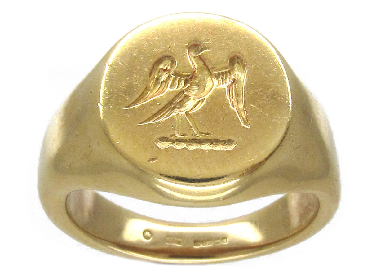 Gold Signet Ring with Eagle Intaglio 1