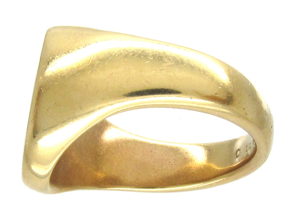 Gold Signet Ring with Eagle Intaglio