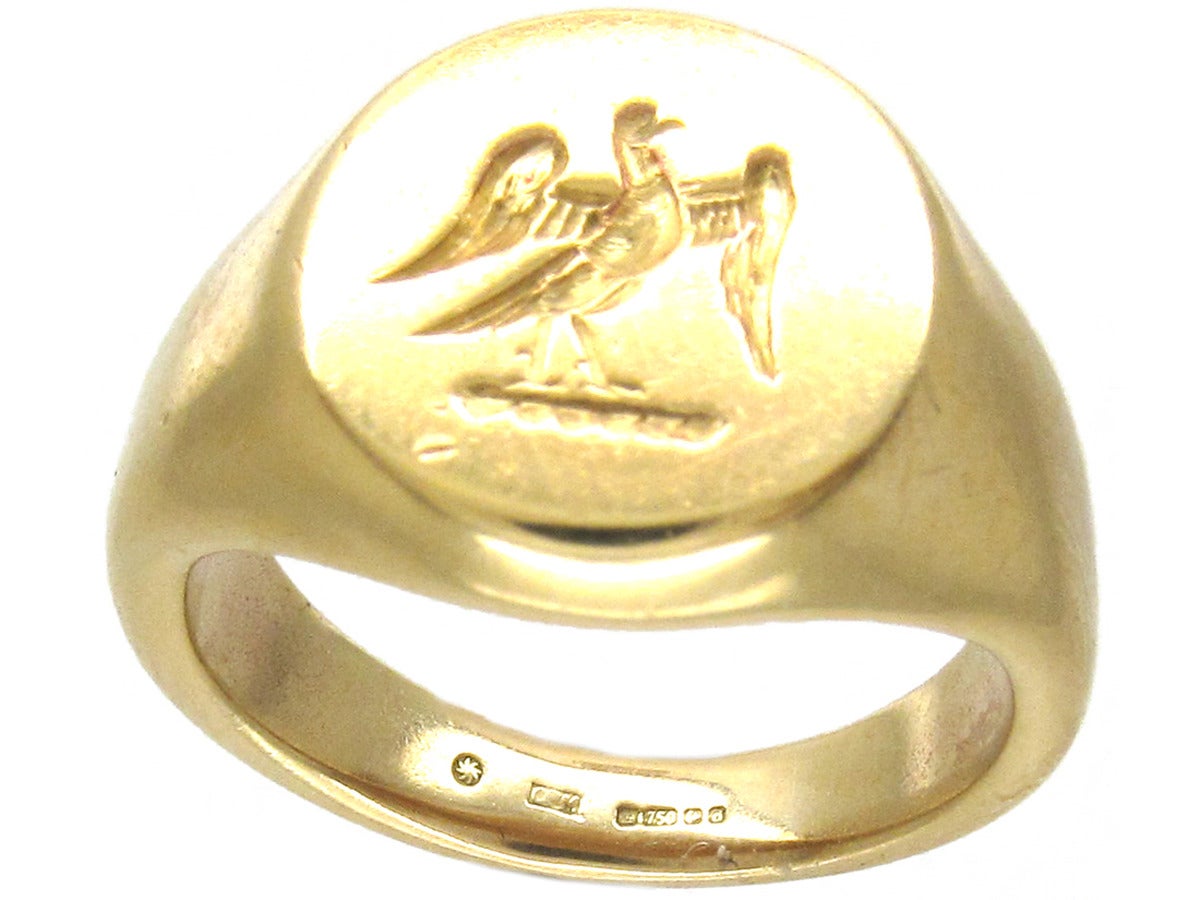 Gold Signet Ring with Eagle Intaglio 2