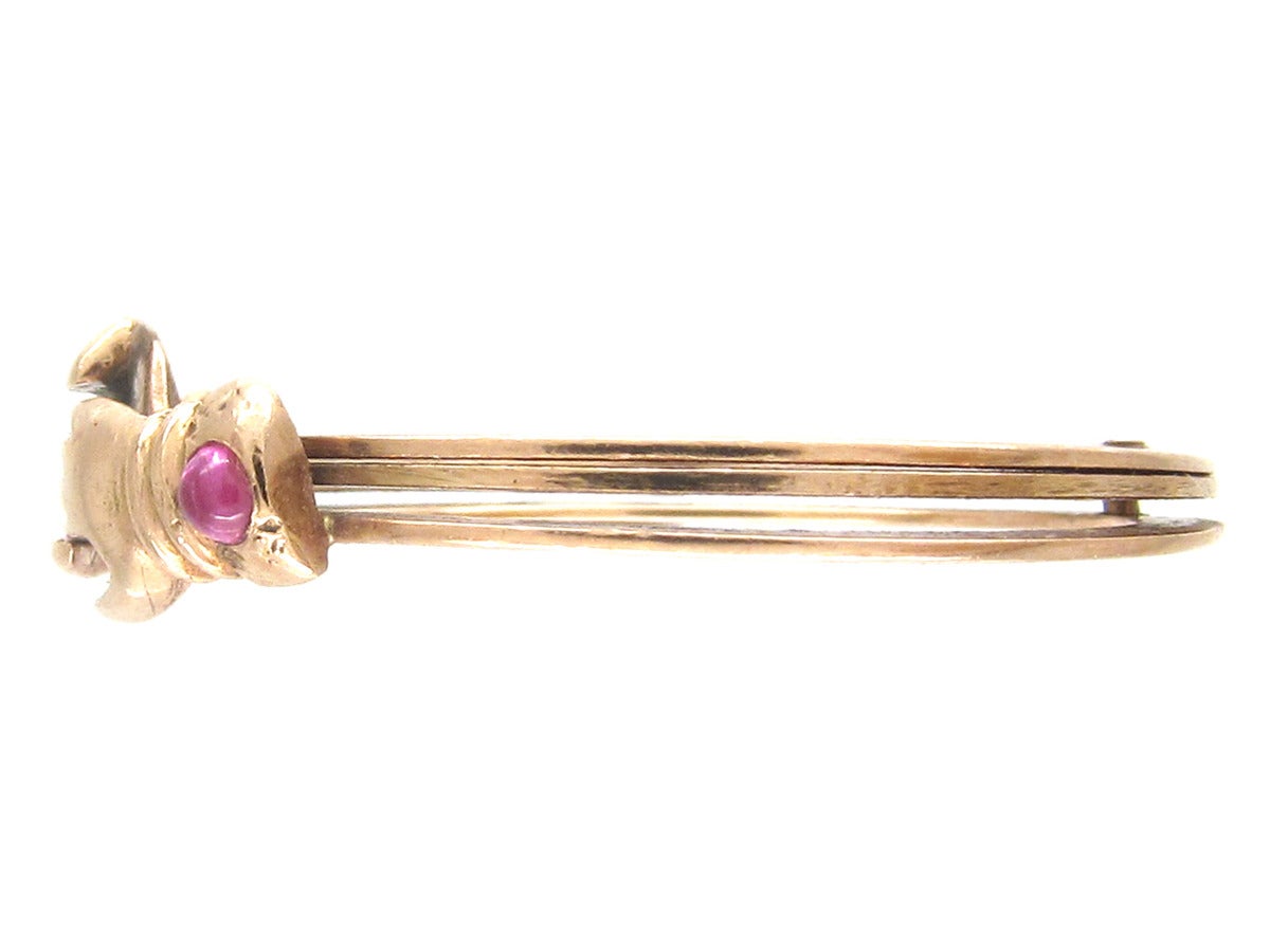 Georgian Ruby Gold Opening Fede Ring
