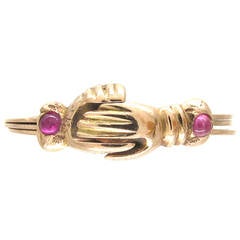 Antique Georgian Ruby Gold Opening Fede Ring