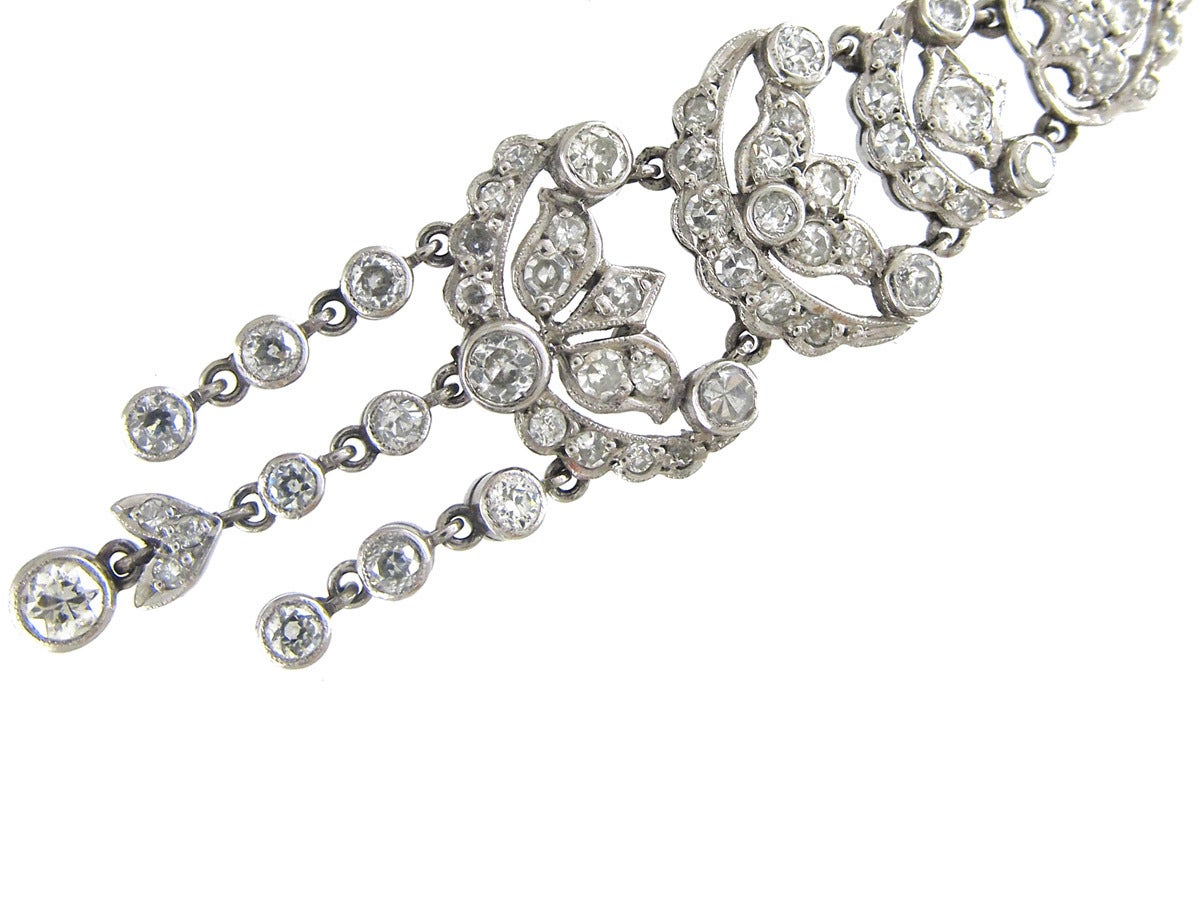 Women's Edwardian Diamond Drop Earrings For Sale