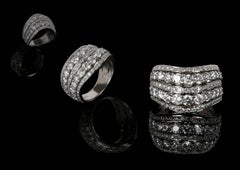 Greg Holland Platinum White Diamond Glacier Cluster Cocktail Dress Ring