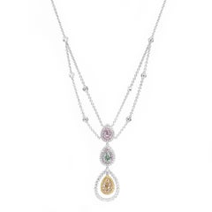 GIA Certified Multicolored Fancy Diamond 2.04 ct Necklace