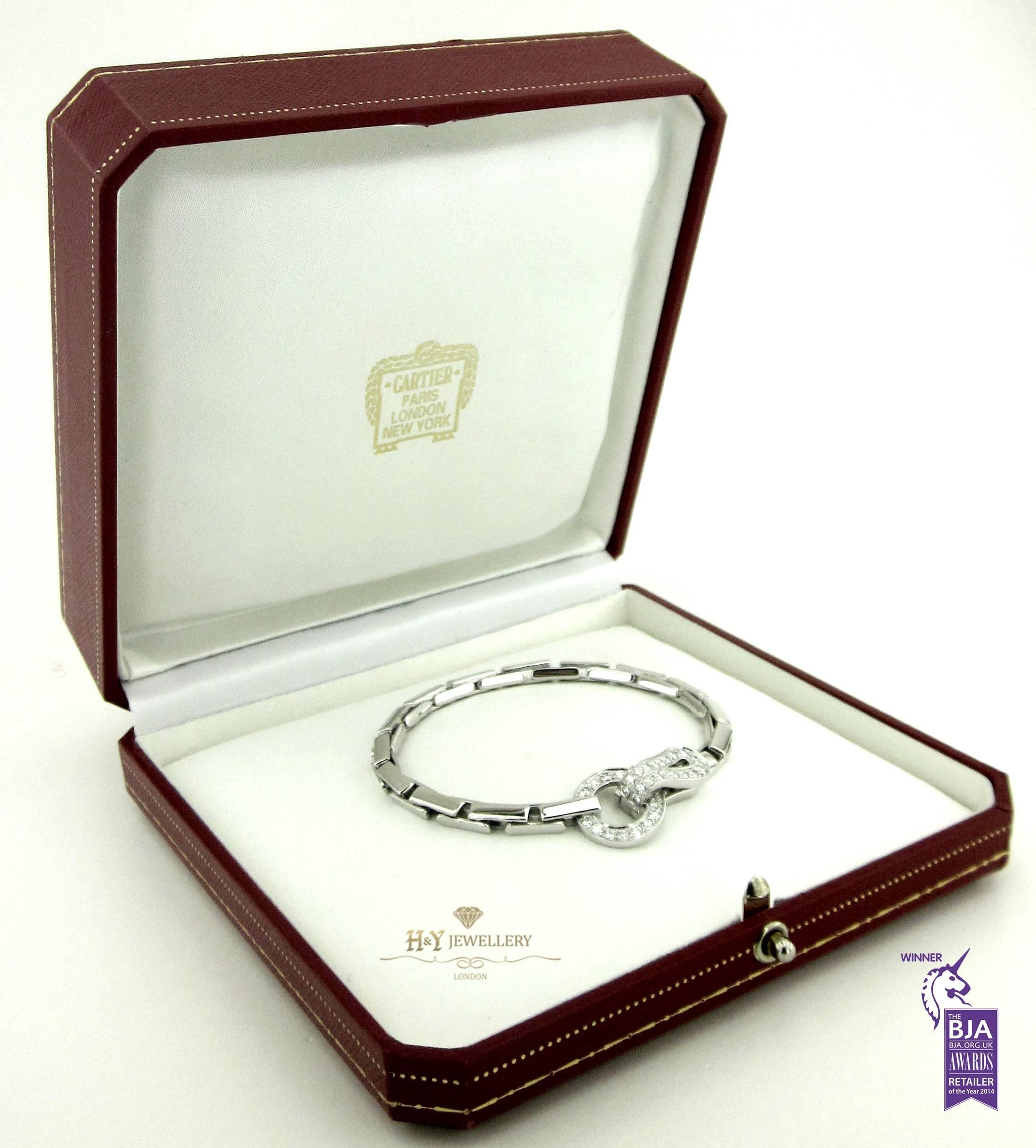 Modern Cartier Agrafe Bracelet with Brilliant Cut Diamonds