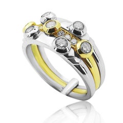 Two-Tone Trinity with Brilliant Cut 0.75 ct Diamonds Ring