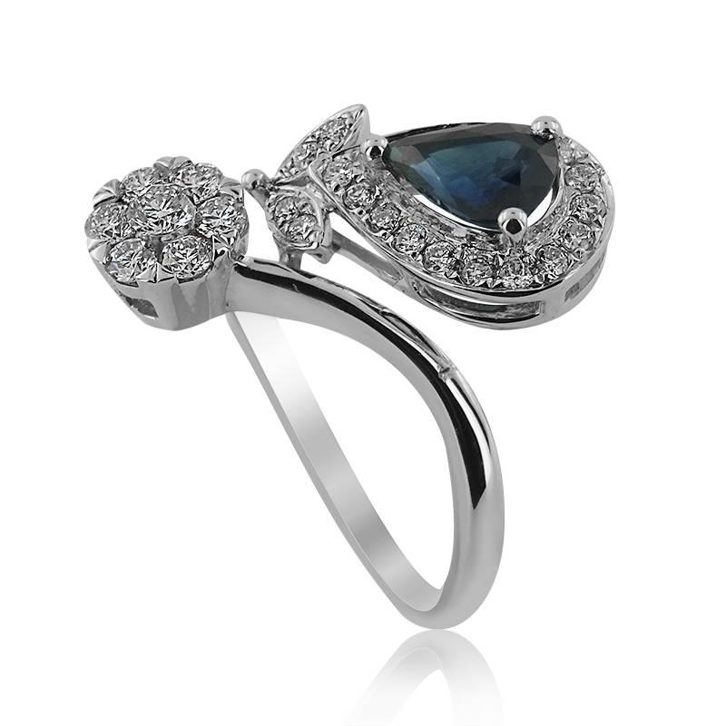 WHITE GOLD RING WITH PEAR SHAPED SAPPHIRE AND BRILLIANT CUT DIAMONDS

Set in 18KT Gold


Pear Cut Sapphire Carat: 0.82


Brilliant Cut Diamonds Carat: 0.40
Color: G-H
Clarity: VS-SI


Weight: 3.29 gr