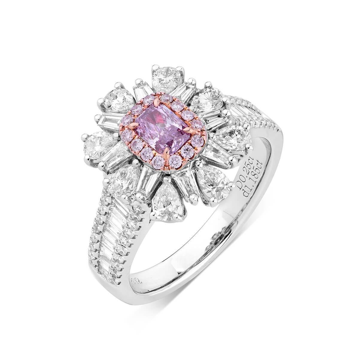 WHITE GOLD FANCY PINK RADIANT CUT AND WHITE DIAMOND RING - 1.44 CT


Set in 18K White Gold



Total pink diamond weight: 0.25 ct
[ 1 diamond ]
Color: Fancy Intense purple-pink 

Total white diamond weight: 1.11 ct
[ 75 diamonds ] 
Color: