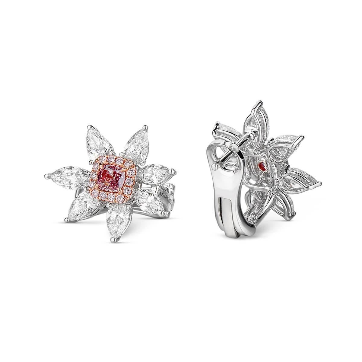 WHITE GOLD FLOWER FANCY PINK AND WHITE DIAMOND EARRINGS - 2.19 CT


Set in 18K White Gold


Total fancy pink diamond weight: 0.37 ct
[ 2 diamonds ]
Color: Fancy purple pink
Clarity: SI2

Total white diamond weight: 1.66 ct
[ 14 diamonds ]
Color: