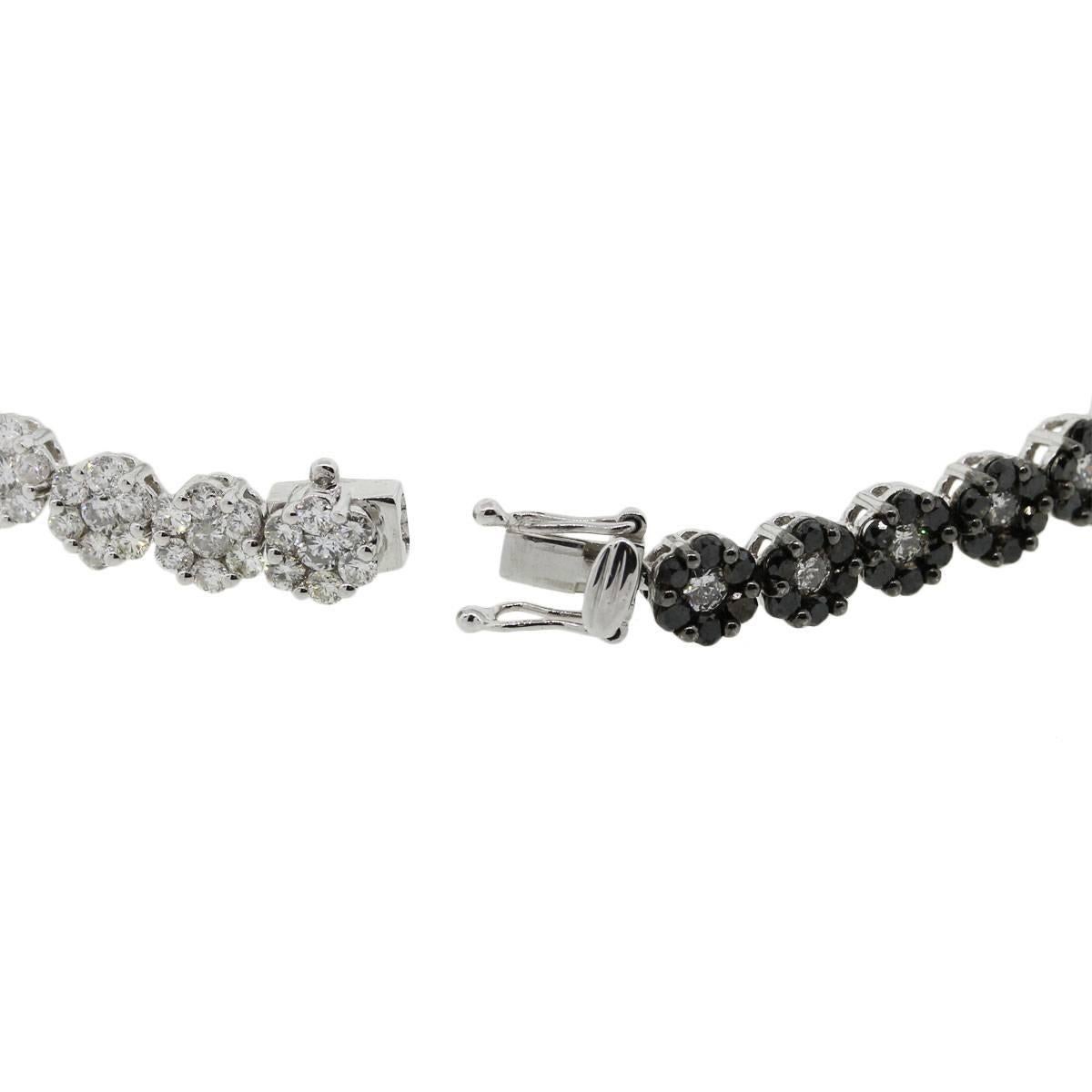 Women's Black and White Diamond Cluster Bracelet
