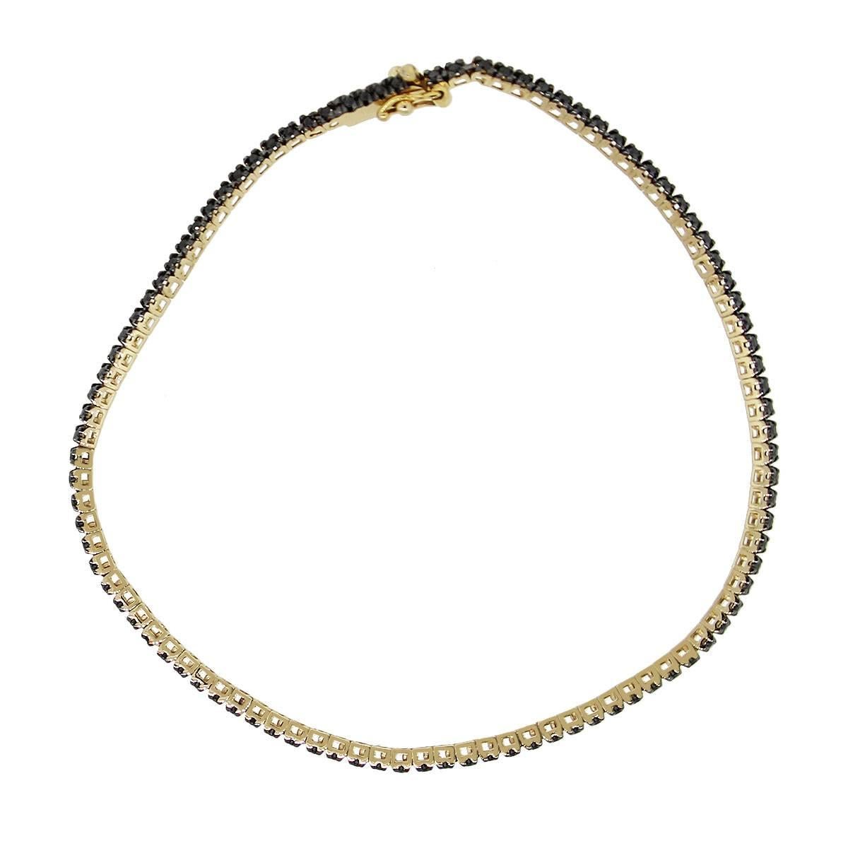 Black Diamond Tennis Bracelet In Excellent Condition In Boca Raton, FL