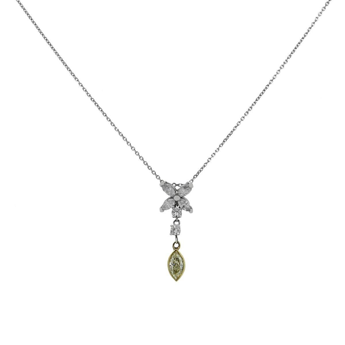 Women's Fancy Yellow Marquise Diamond Necklace