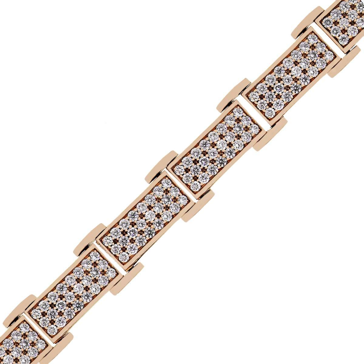 Round Diamond Bar Link Bracelet