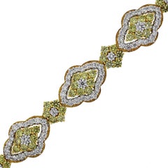 White and Yellow Diamond Statement Bracelet