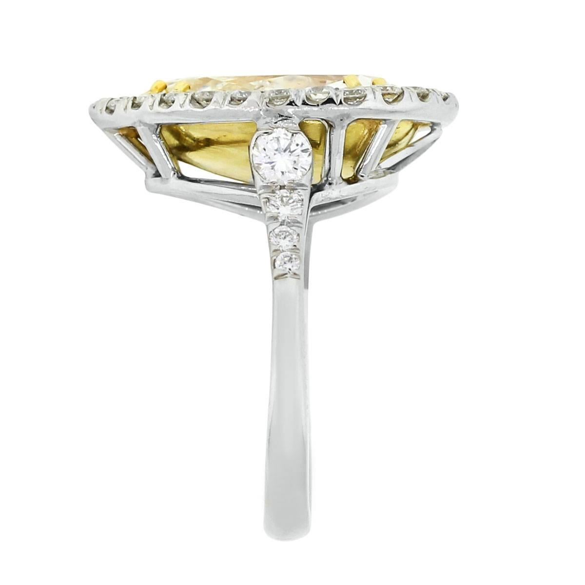 pear shaped yellow diamond engagement rings