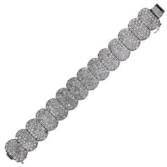 Round Brilliant Pave Diamond Wide Bracelet