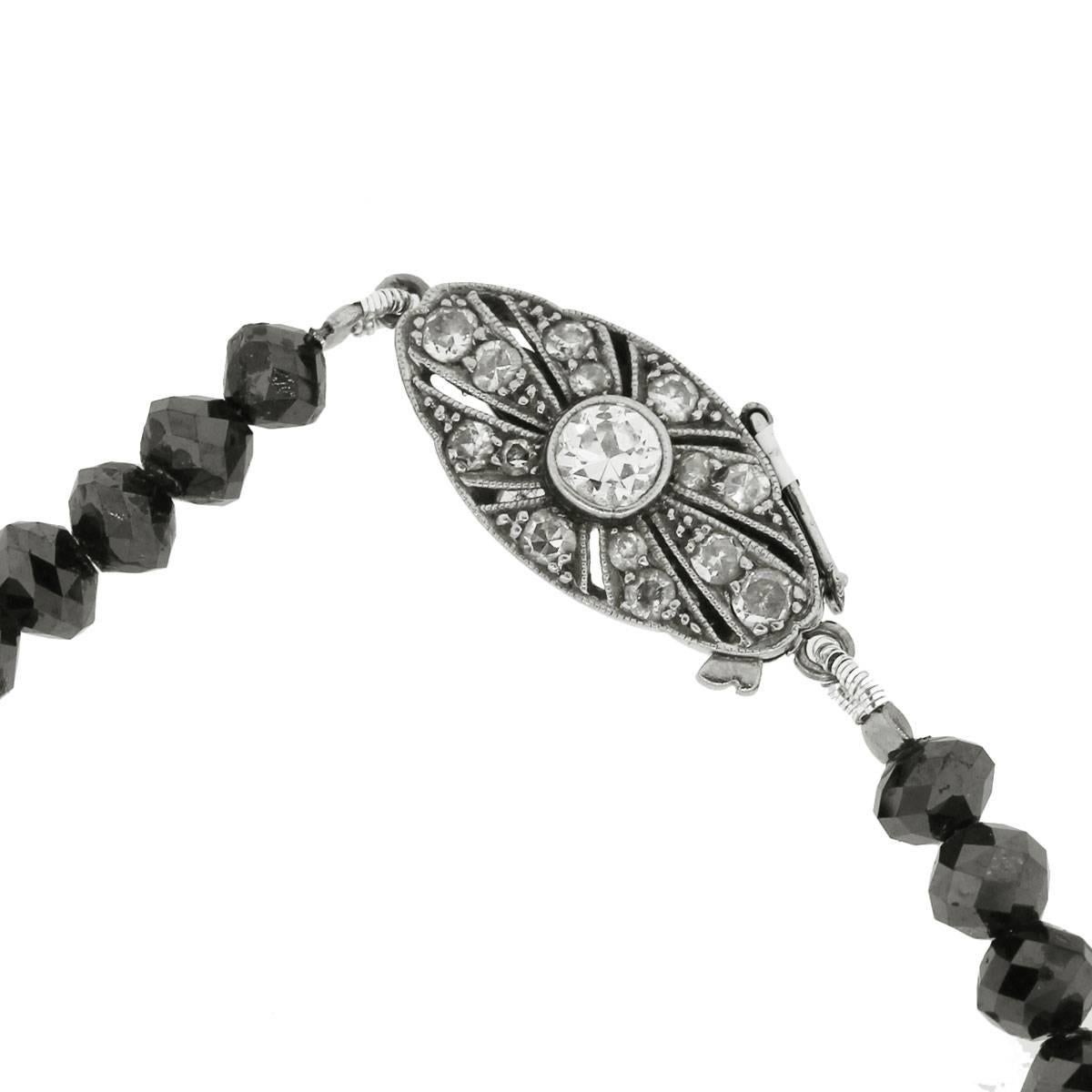 Briollete Black Diamond Strand Necklace In New Condition In Boca Raton, FL