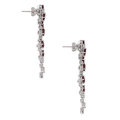 Diamond and Ruby Waterfall Drop Earrings