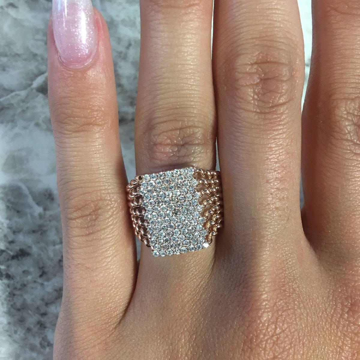 Women's Diamond Pave Woven Look Ring