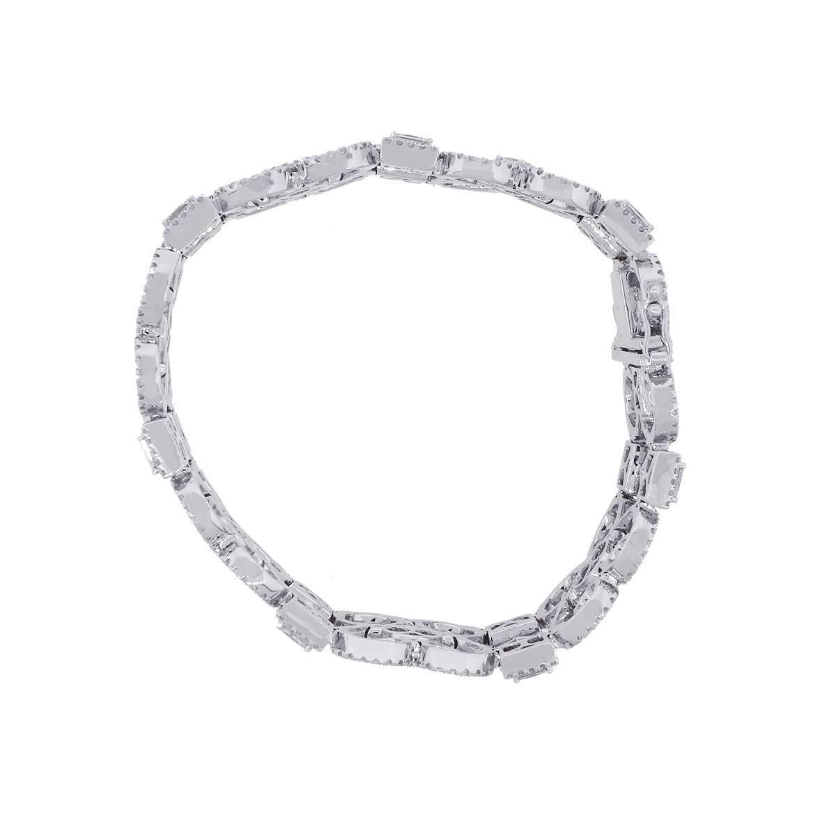 Round Cut Round Diamond Open Scroll Bracelet