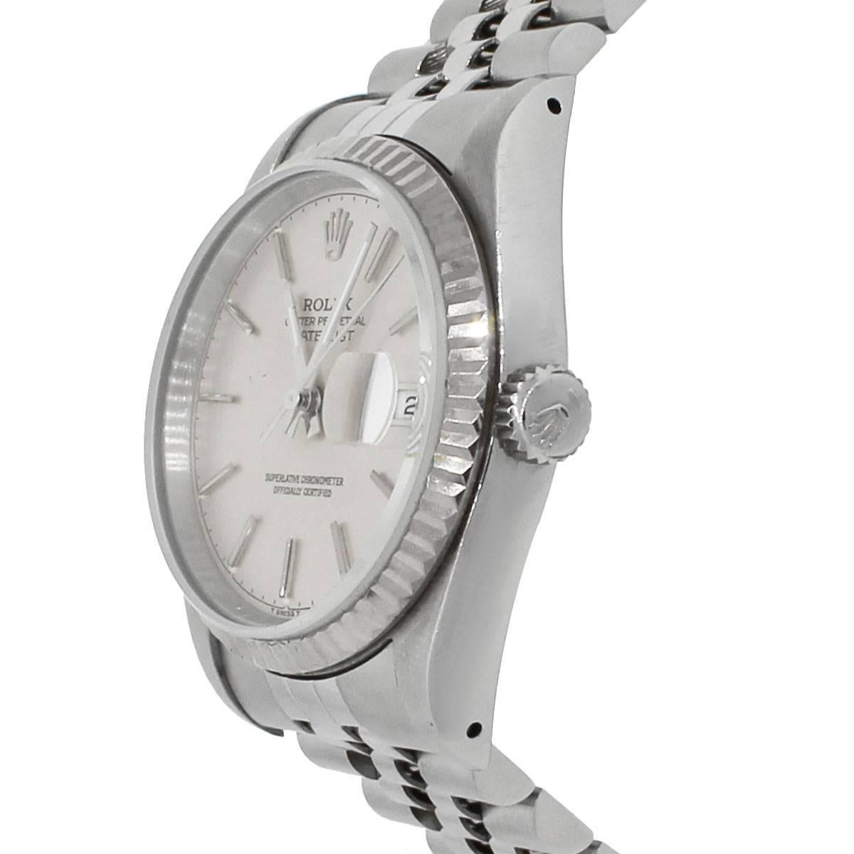 Rolex Stainless Steel Datejust Automatic Wristwatch Ref 16234  In New Condition In Boca Raton, FL