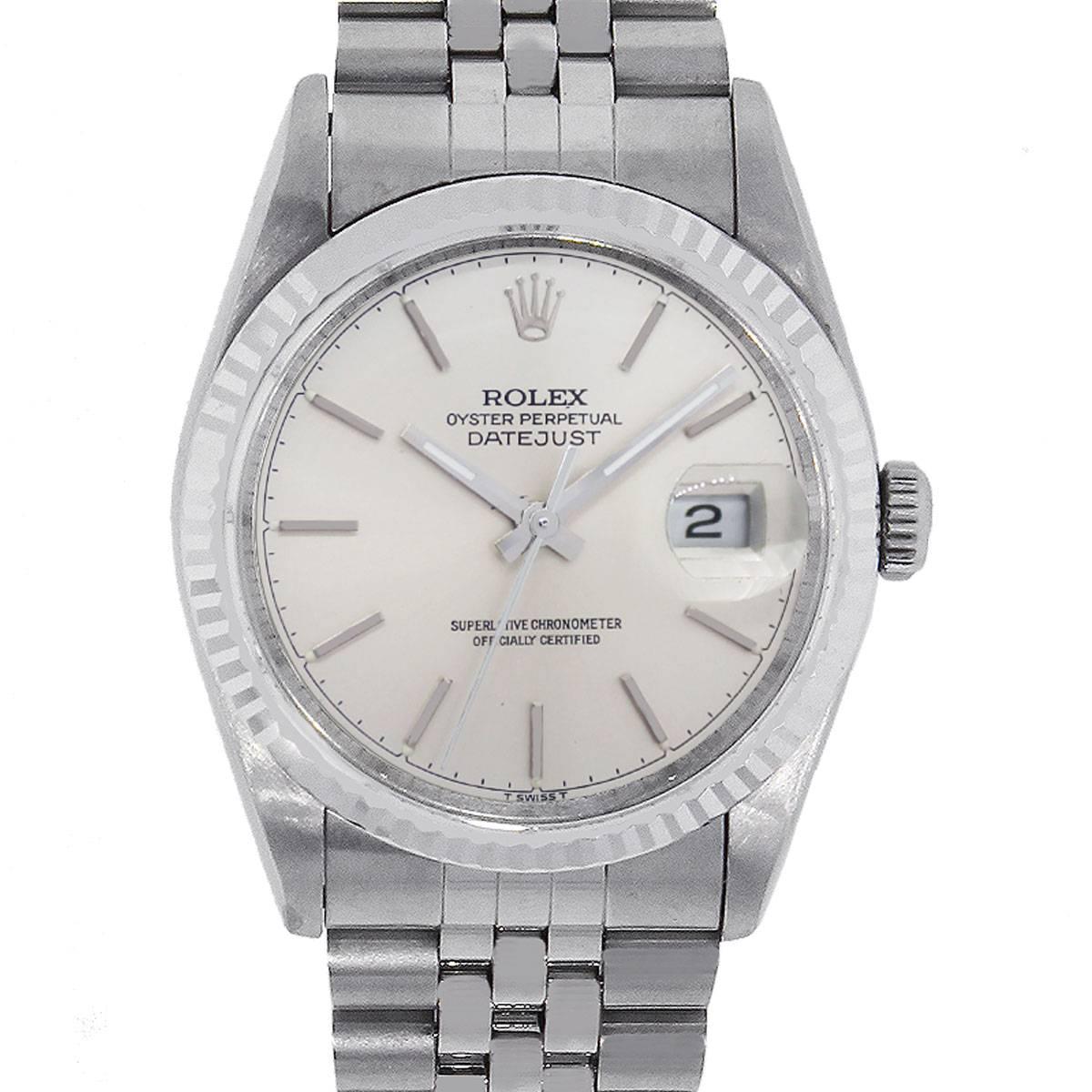 Rolex Stainless Steel Datejust Automatic Wristwatch Ref 16234 