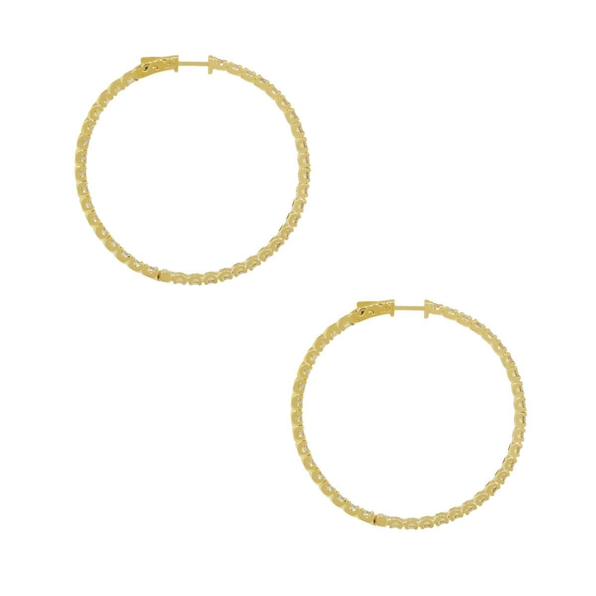 Round Cut Inside Out Diamond Hoop Earrings