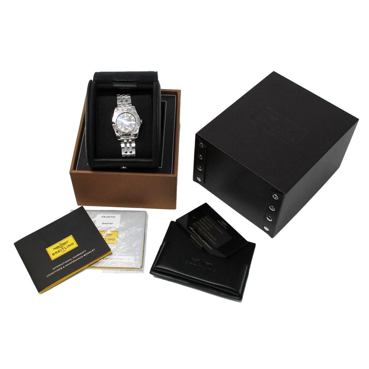 Breitling Stainless steel Galactic Automatic Wristwatch Ref A37330  In Excellent Condition In Boca Raton, FL