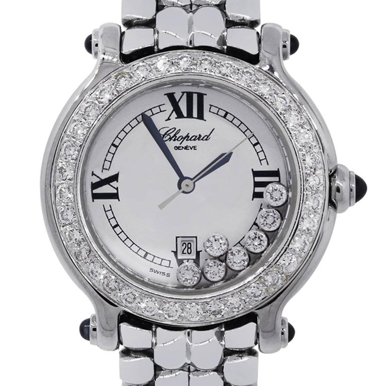 Chopard Stainless Steel Diamond Happy Sport Seven Floating Quartz