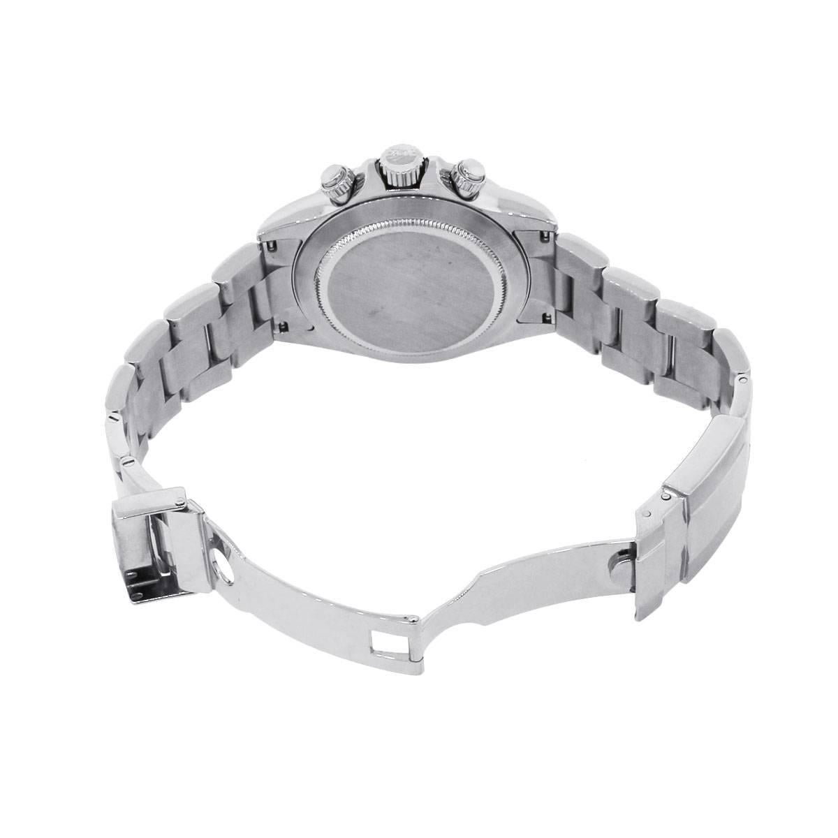 Rolex Stainless Steel Daytona White Dial Wristwatch Ref 116520 1