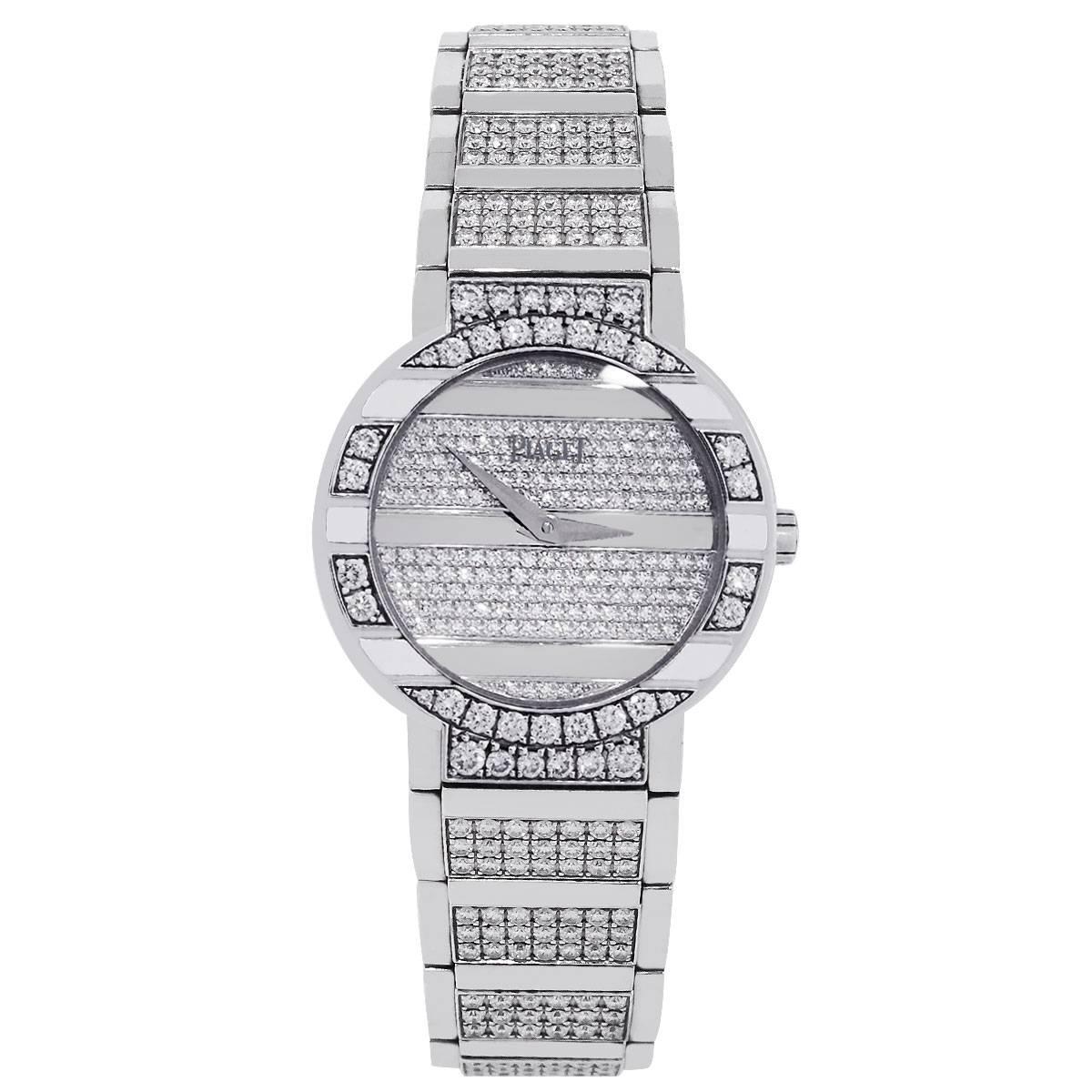 Piaget Ladies White Gold All Diamond Polo 25th Anniversary Quartz Wristwatch