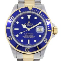 Rolex Yellow Gold Stainless Steel Submariner Automatic Wristwatch Ref 16613