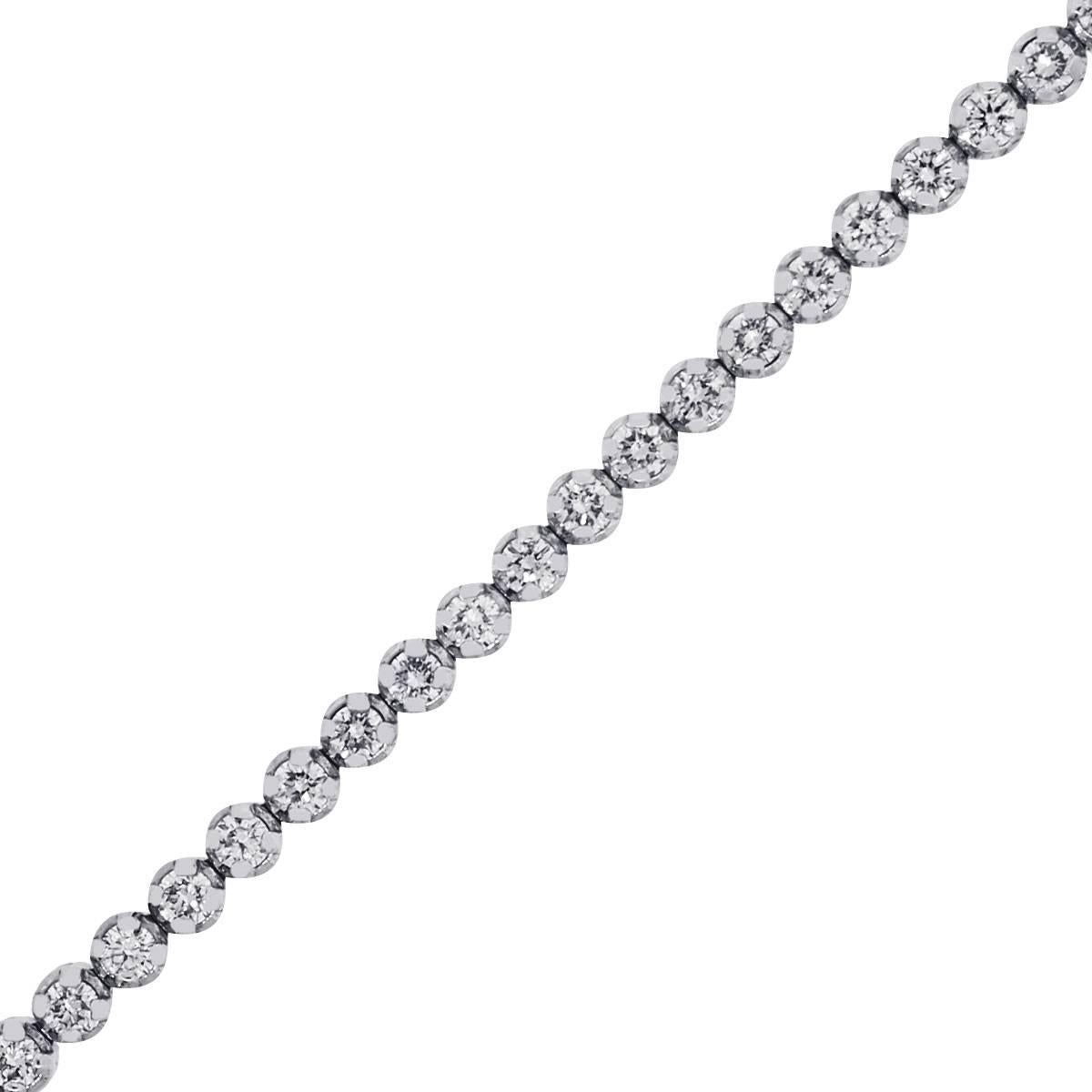 Round Brilliant Prong Set Diamond Tennis Bracelet