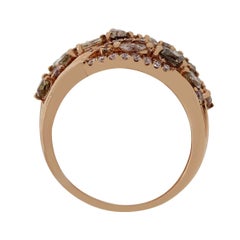 Multi-Color Diamond Wave Ring