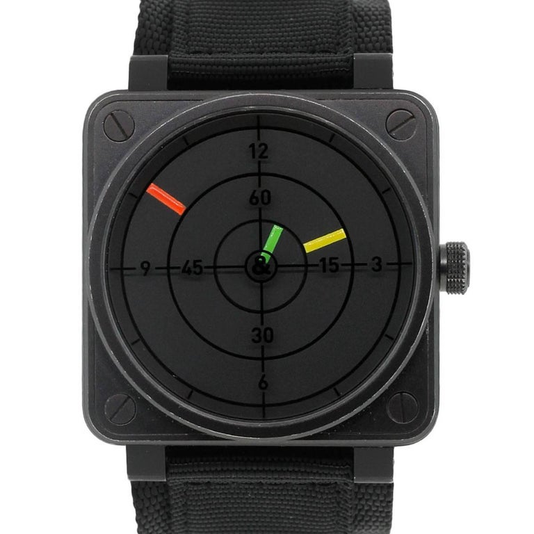 Bell and Ross Black PVD Radar Limited Edition Automatic Wristwatch ref BR0192S at 1stDibs