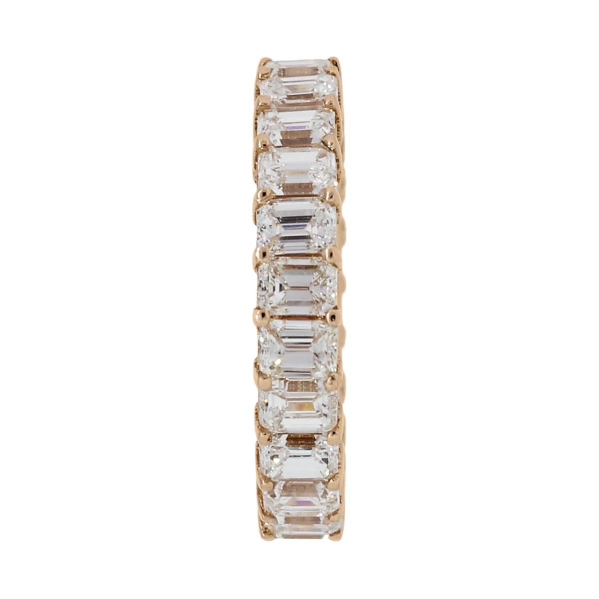 Emerald Cut Diamond Eternity Band In Excellent Condition In Boca Raton, FL