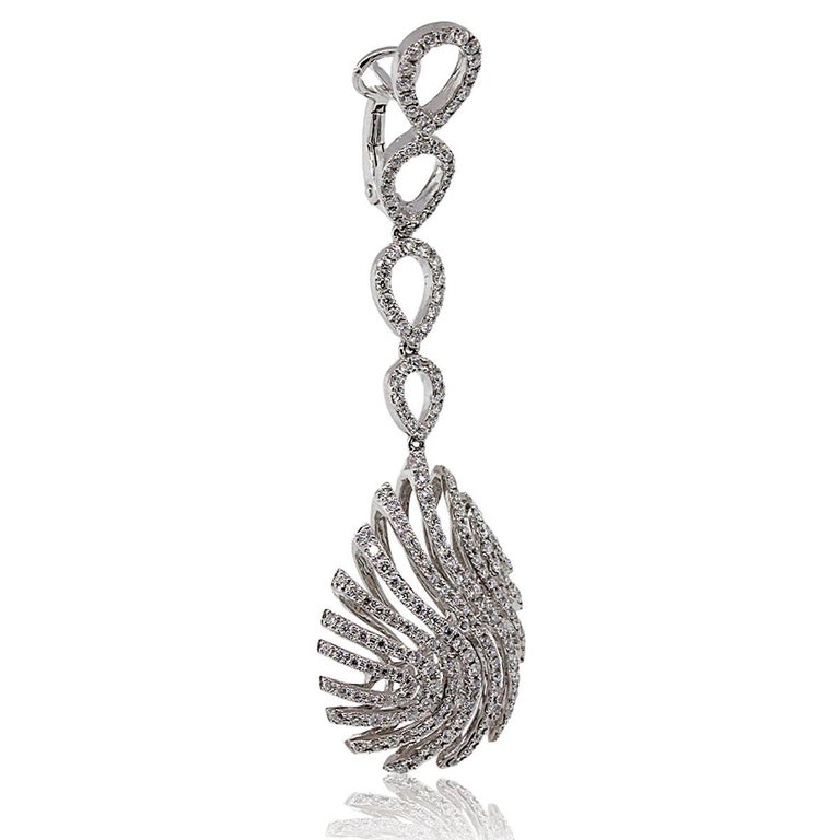 Pave Oval Two Link Drop Earring main image 1