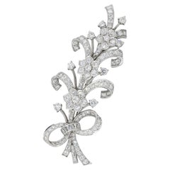 Tiffany & Co. Platinum Diamond Floral Brooch Pin