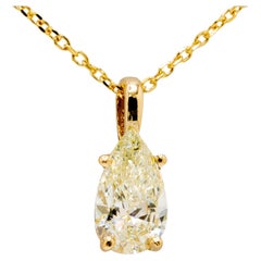 Collana con diamante certificato GIA in oro giallo 14K