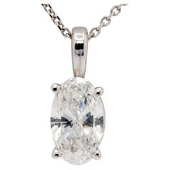 14 White Gold GIA Certified Flawless Diamond Pendant Necklace