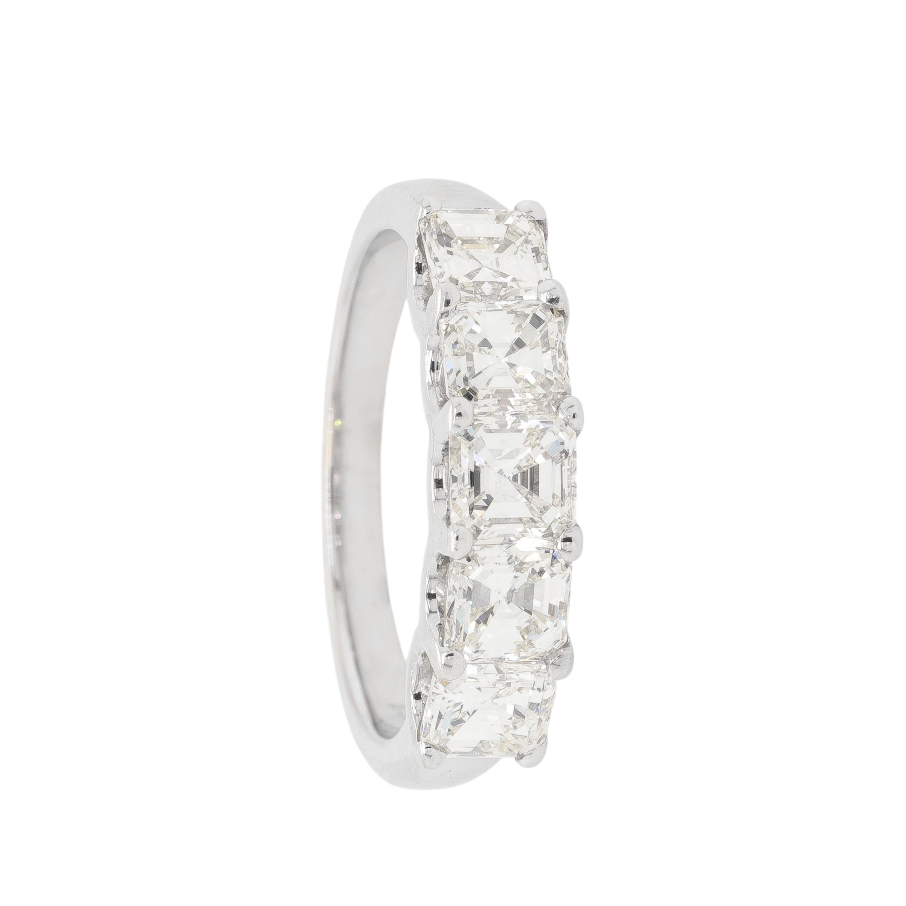 Bandeau à cinq pierres en or blanc 14K en vente 2