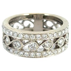 14k White Gold Vintage Ring Set with Natural Diamonds