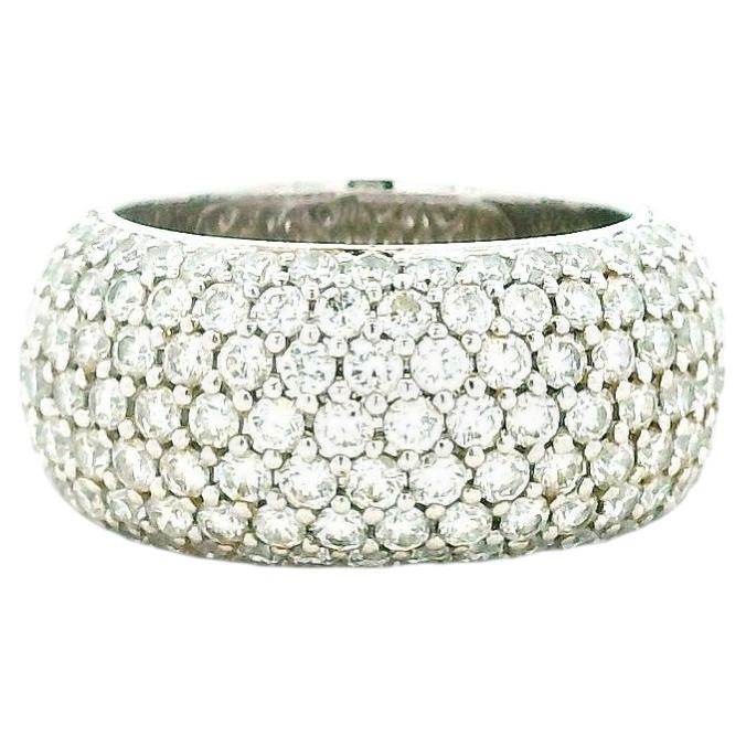 18k White Gold 3.65ctw Round Brilliant Diamond Pavé Ring