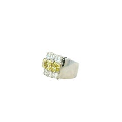 18k Two-Tone 3.99ctw Asscher Cut Diamond Band Ring
