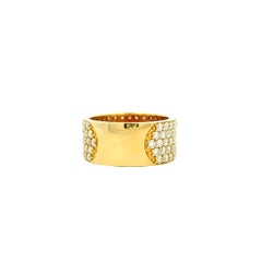 14k Yellow Gold 3.61ctw Round Brilliant Diamond White Pavé Dome Ring
