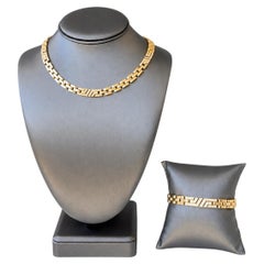 Bracciale e collana vintage Cartier “Panthère” con maglie in oro giallo 18 carati con pavé di diamanti