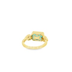 Gabriel and Co. 14k Yellow Gold 5.20ctw Swiss Blue Topaz Signet Ring