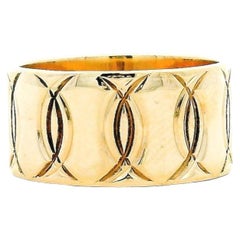 14k Yellow Gold Repeating Oval Pattern Fashion Ring