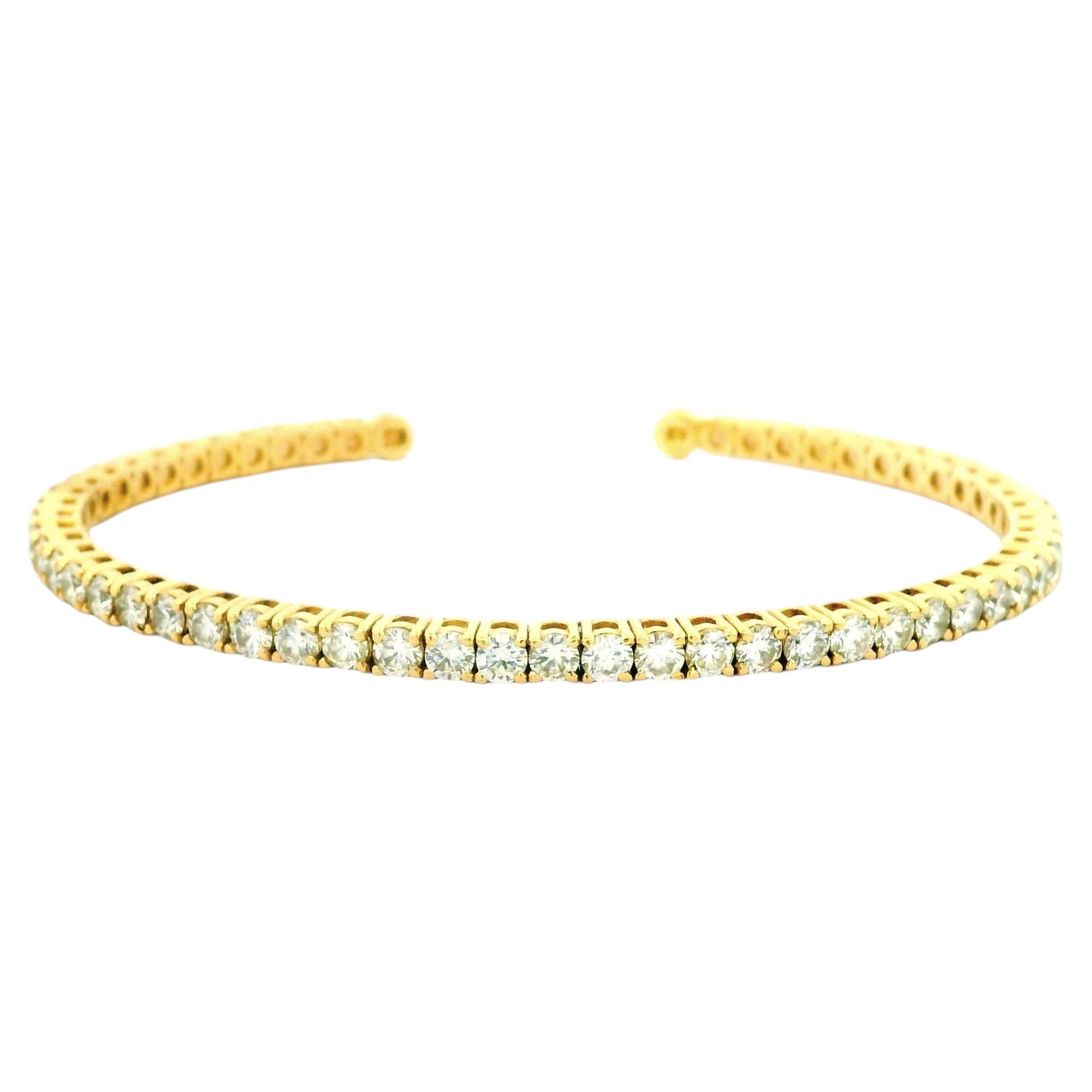 Armreif aus 14-karätigem Gelbgold mit runden Brillanten (insgesamt 5,20 Karat)