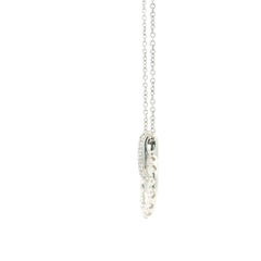 18k White Gold 1.41ctw Round Brilliant Diamond Pavé Circle Pendant Necklace